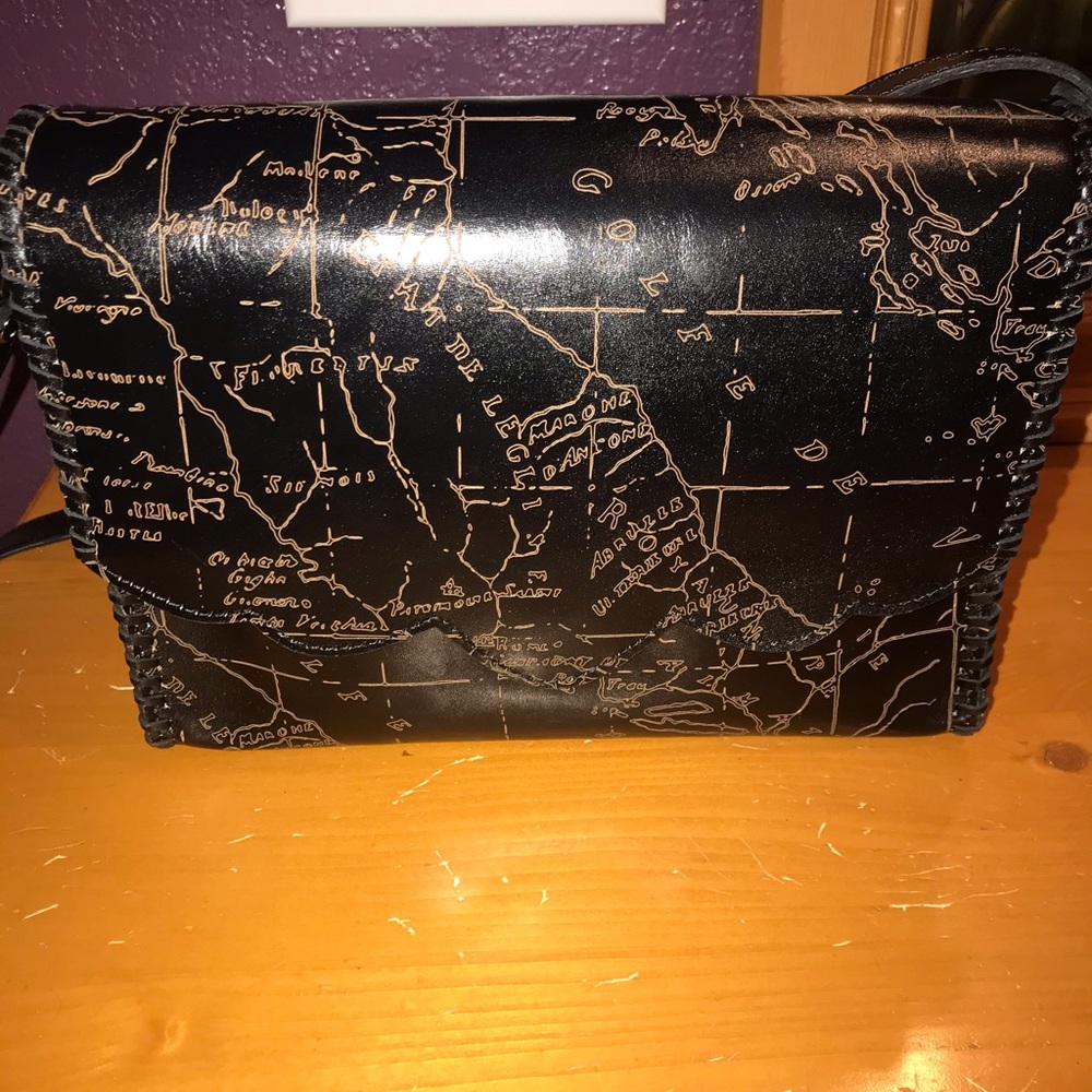 Patricia Nash Sarola Crossbody Black Map